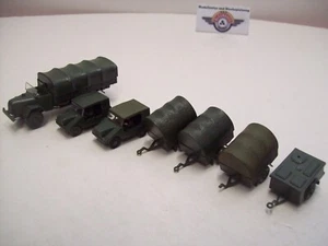 Roskopf-Military, lotto 3 veicoli + 4 rimorchi, anni '70, (W. Germany) 1:100 - Foto 1 di 5