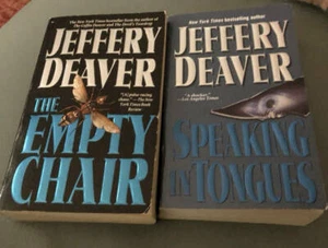 Jeffery Deaver Empty Chair (Lincoln Rhyme) & Speaking in Tongues Suspense Novels - Picture 1 of 2