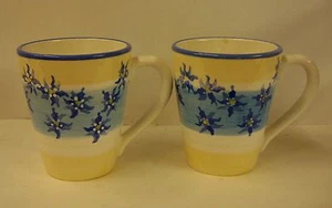 Block China FRENCH IRIS Coffee Mugs SOLD IN PAIRS -More ITEMS Available  - Picture 1 of 3