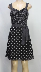 Guess Women's Dress Sleeveless Polka Dot Black/White Size 3 - Picture 1 of 8