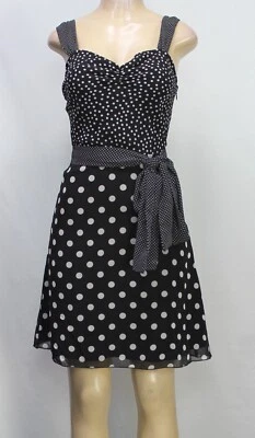 Vestido para mujer Guess sin mangas a lunares negro/blanco talla 3 Foto 1 de 4