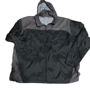 Columbia Mens Hooded Grey Color Block Windbreaker Raincoat XXL - Picture 1 of 13