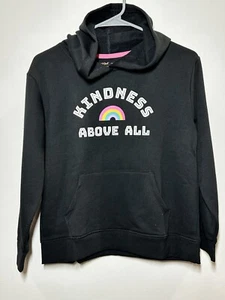 Girls' Fleece Pullover Hoodie - Cat & Jack Black L(10/12) Plus - Picture 1 of 2