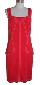 Gianni VERSACE Alta Costura Rojo Elástico Jersey Tejido Cambio Vaina Vestido 10 $900 + - Imagen 1 de 5