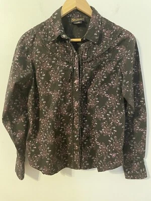 Blusa Ariat Talla L Rosa Perla Broches Pintuck Vaquera Occidental Rodeo Country Otoño Foto 1 de 4