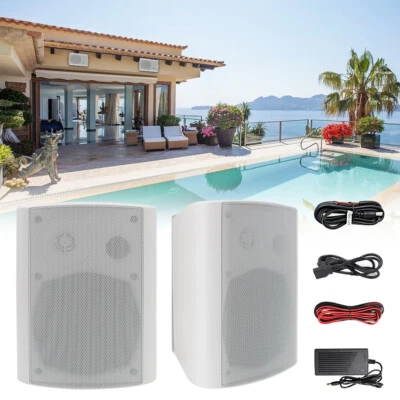 Herdio 5.25" 200W Wireless Outdoor Bluetooth Speakers Patio Bass Sounds Stereo