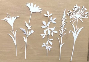 25 WILDFLOWERS #2 adornos troquelados de papel cartucho - Imagen 1 de 27