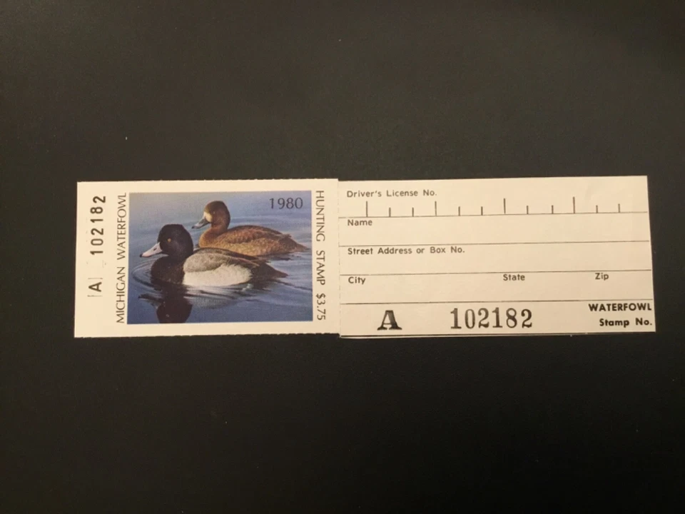 ICOLLECTZONE US Michigan 1980 Tab VF NH Duck Stamp  - Image 1 of 1