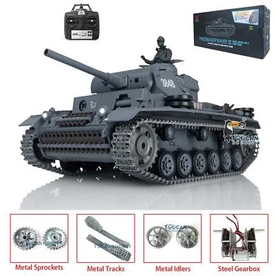Henglong 1/16 7.0 Upgraded German Panzer III L IR BB RC Tank 3848 Metal Track - Image 1 of 4