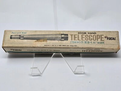 Vintage FOCAL # 191 BZ30-4 10x 30 x 30mm TELESCOPE with stand in original box - Image 1 of 4
