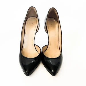 Gucci Vernice Crystal Pumps Shoes, Black Patent Nero, 37 - Picture 1 of 9