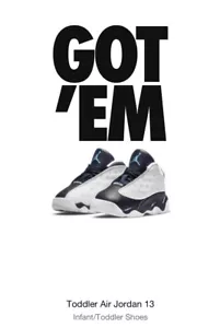 Nike Air Jordan 13 Retro White Obsidian Powder Blue (TD) Size 2c DJ3004-144 NIB - Picture 1 of 5