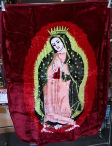 BABY SIZE BLANKET WITH A PICTURE OF VIRGIN MARY OUR LADY OF GUADALUPE RELIGIOUS - Picture 1 of 1