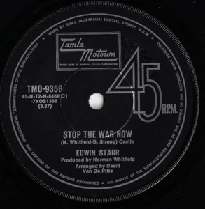 EDWIN STARR stop the war now TAMLA MOTOWN 45rpm TMO-9356_rare aussie 1970 - Picture 1 of 1