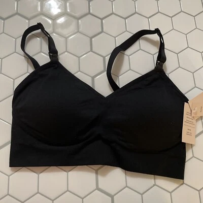 Auden Small 34B/36A Nursing Bra Black Full Coverage Seamless Lightly Lined 3993 - Image 1 of 3