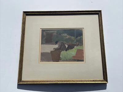 PINTURA ANTIGUA IMPRESIONISMO R RETRATO CARSON WPA FIRMADA R.C VINTAGE PARK Foto 1 de 4