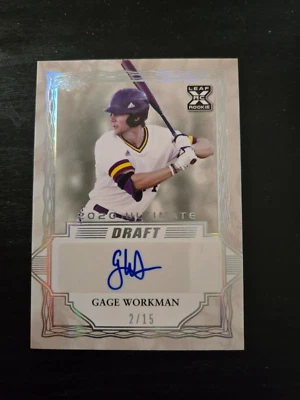 2020 GAGE WORKMAN Leaf Ultimate Draft SSP Prospect Autograph #D  /15 Tigers Auto - Image 1 of 2