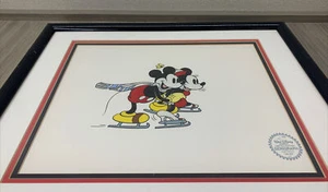 Walt Disney Mickey and Minnie “On Ice” Limited Edition Serigraph Cel Art 1935 - Picture 1 of 5