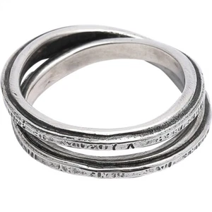 925 sterling silver handmade Munich Niche brand Endless loop Wrap couple Ring WM - Picture 1 of 17