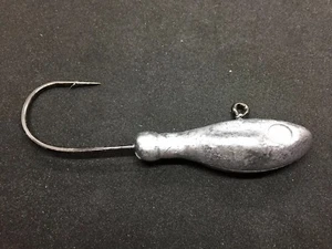 3 oz Bucktail Jig Head Unpainted 8/0 Mustad Hook Striped Bass Blue Fish Jigging - Picture 1 of 12