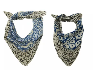 Set of 2 Organic Cotton Bandana Paisley Design Scarf High-Quality Winter Scarf - Picture 1 of 6
