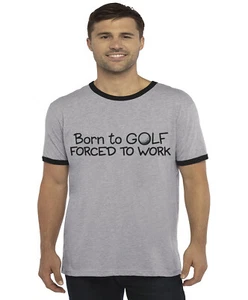 Funny Golf Golfing T-shirt Mens Graphic Ringer Tee Clothing Fathers Day Gift - Picture 1 of 1