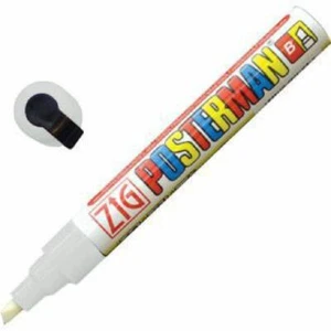 Pluma marcadora blanca Securit Zig Posterman para todo clima pizarra - línea de 6 mm - Imagen 1 de 1
