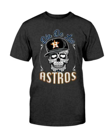 Houston Astros T Shirt Baseball Sugar Skull Dia De Los Muertos Vintage Men Gift Cover