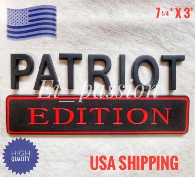 PATRIOT EDITION Mate Black Fit All Car Trucks logo CUSTOM EMBLEM Auto Badge Door - Image 1 of 4