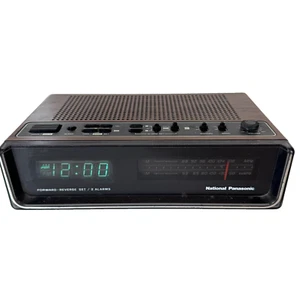 National Panasonic Alarm Clock Radio RC-95BA - Wood Grain Tested and Working - Picture 1 of 10