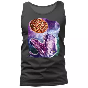 Pizza Dinosaurier im Weltraum Tier Haustier lustiger Witz Humor humorvoll Grafik Tank Top - Bild 1 von 8