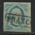 Netherlands 1852 5 cents blue choice used