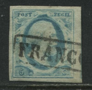 Netherlands 1852 5 cents blue choice used - Picture 1 of 1