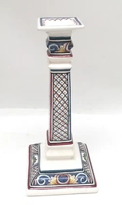 "Candelabro alto de cerámica Conimbriga Portugal 10 3/4"" pintado a mano" - Imagen 1 de 4