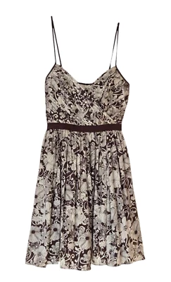 Vestido de seda para mujer Arden B. Babydoll cintura imperio XS marrón blanco Y2K coqueta Foto 1 de 4