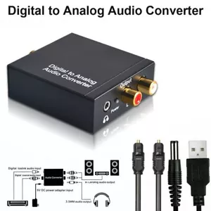 Optical Coaxial Toslink Digital to Analog Audio Converter Adapter 3.5mm RCA L/R - Picture 1 of 14