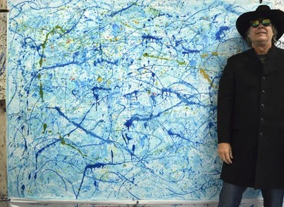 Pollock/Richter style Professional Painting 84”X62” (7 Foot) Abstract Modern XL - Image 1 of 4