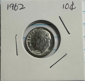 1962 10C Roosevelt Dime - US Silver Coin - Picture 1 of 3