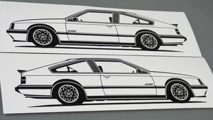 Pegatina Opel Monza Silhouette Opel Monza A2 GSE 3.0E 2x negra nueva - Imagen 1 de 21