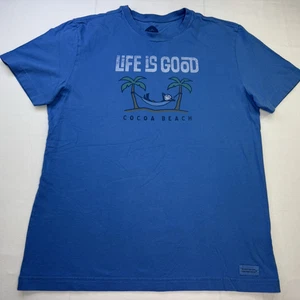 Camiseta Life Is Good Crusher Talla Mediana Cocoa Beach Florida Hamaca en Palmeras - Imagen 1 de 8