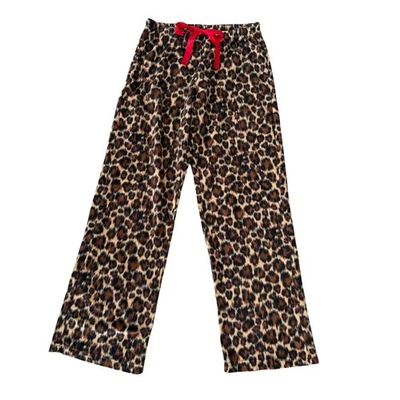 Pantalones de salón de lana con estampado de leopardo lazo rojo acogedores vacaciones glamour mafia esposa estilo S Foto 1 de 4
