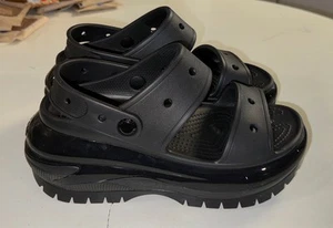 Crocs Classic Mega Crush Unisex US M6/W8 Slingback Shoes Black Slip On Sandal - Picture 1 of 8