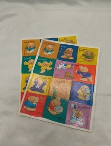 Pegatinas de recompensa vintage Hallmark ZIGGY 1995 2 HOJAS COMPLETAS maestros - Imagen 1 de 4