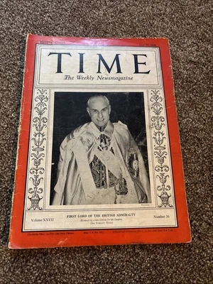Time Magazine June 29, 1936 First Lord Of The British Admiralty Vol XXVII #26 - Image 1 of 4