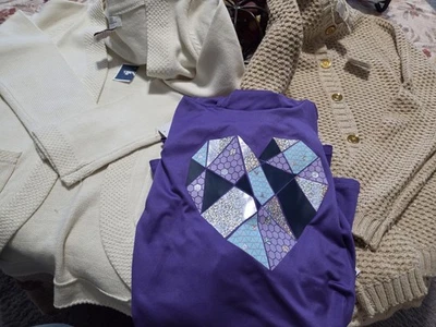 Лот из 3 новых девочек топы 2 кардиган свитера и 1 толстовка с капюшоном Sz (10/12) - Изображение 1 из 4