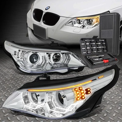 PARA 04-07 BMW E60 SERIE 5 3D U-HALO LED HID PROYECTOR FARO + JUEGO DE HERRAMIENTAS CROMADO Foto 1 de 4