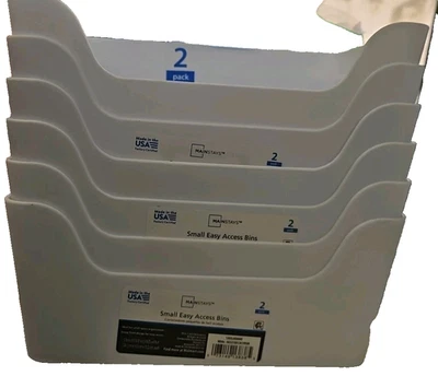 (3 pack) Mainstays 2-Pack Small Easy Access Bins Plastic, White - Image 1 of 4