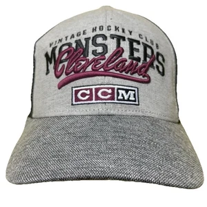 Cleveland Monsters CCM Gray Baseball Hat AHL Vintage Hockey Club Snapback - Picture 1 of 10