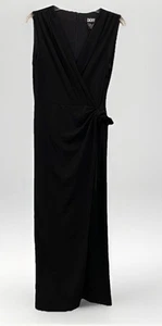 DKNY Faux Wrap Black Back Zip All In One Sleeveless Jumpsuit Womens Size 6 NWT - Picture 1 of 18