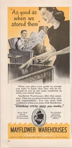 Mayflower Warehouses Vintage Print Ad 1948 Storage Moving Service - Picture 1 of 1